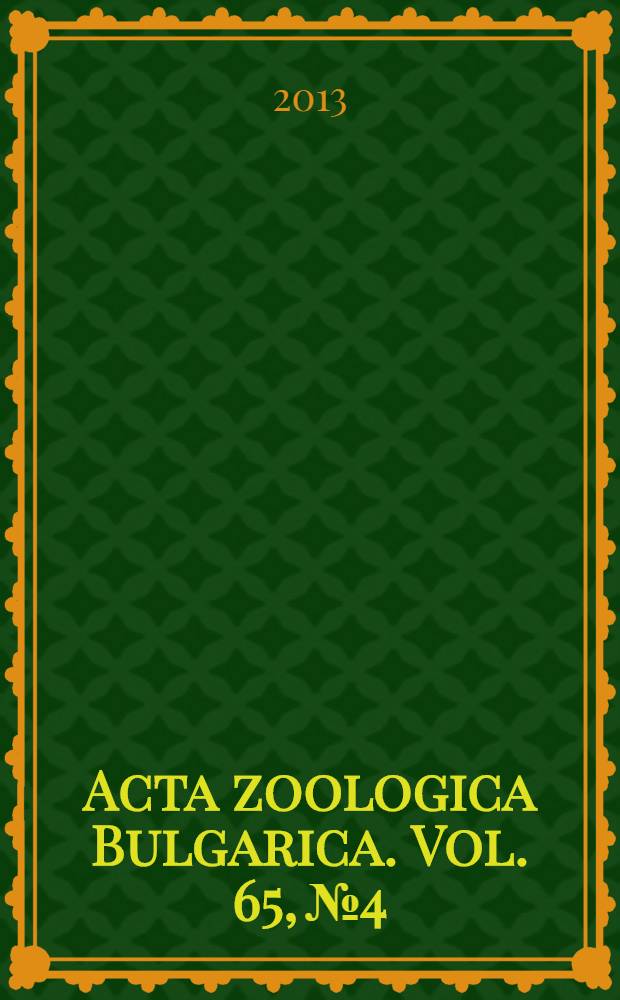 Acta zoologica Bulgarica. [Vol.] 65, № 4