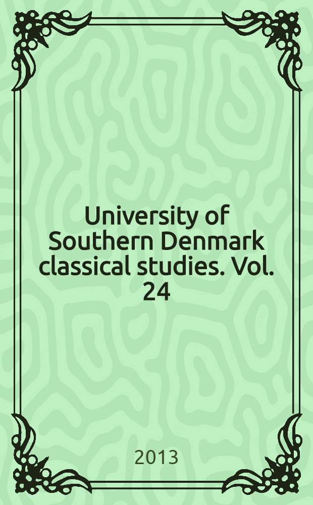 University of Southern Denmark classical studies. Vol. 24 : Religion and identity in Europe = Религия и идентичность в Европе