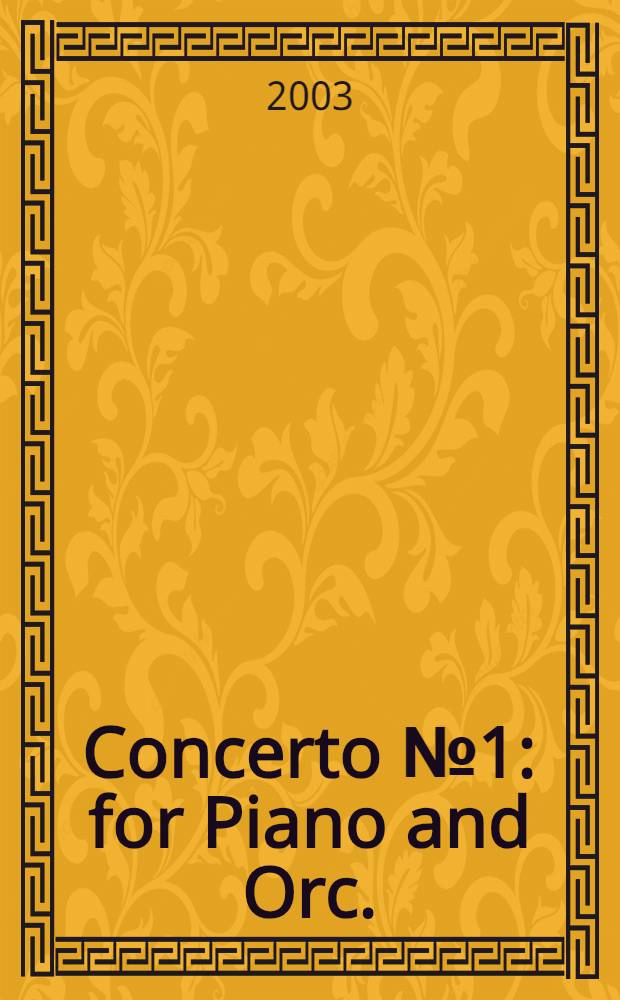Concerto №1 : for Piano and Orc. : in C major : op.15
