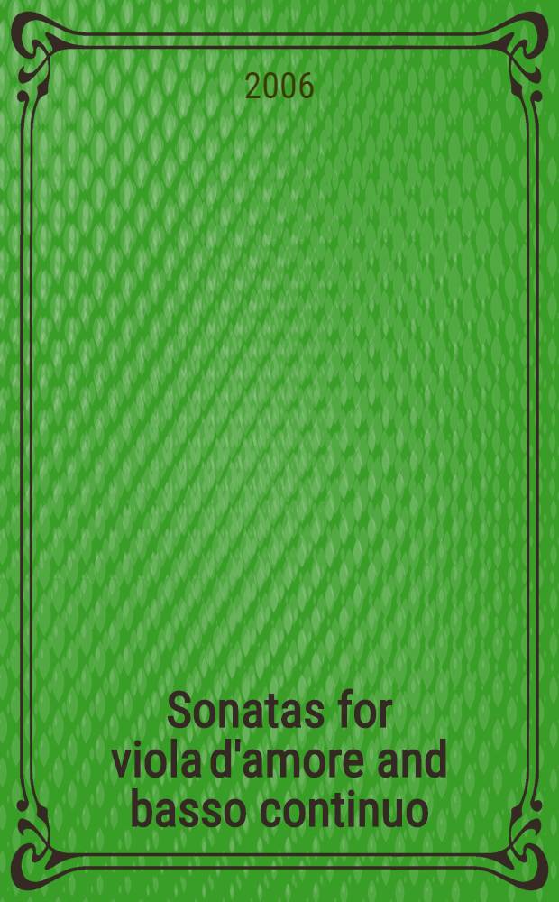 Sonatas for viola d'amore and basso continuo