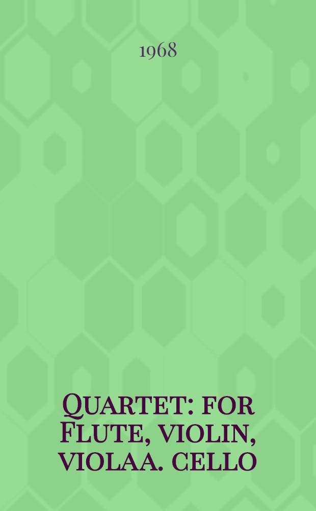 Quartet: for Flute, violin, viola a. cello: in D maj.: KV 285; Adagio and Rondo: for "Glasharmonica", Flute, Oboe, Viola and Cello: KV 617 / W.A. Mozart. Quartet Quintet : for 2 flute, viola a. cello D maj. op. 20 № 2 for flute, oboe, violin, viola, cello a. basso continuo E flat maj. op. 11 № 4