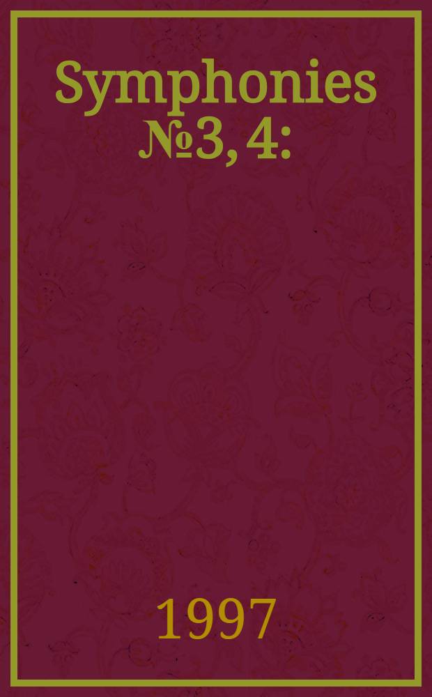 Symphonies № 3, 4 : (1978, 1980)