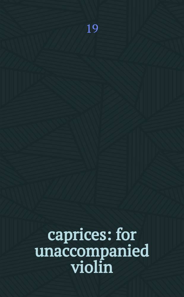 24 caprices : for unaccompanied violin : op. 1