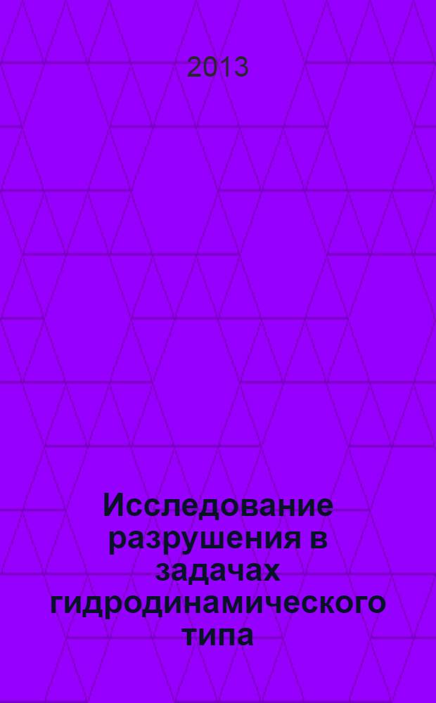 Исследование разрушения в задачах гидродинамического типа : автореф. на соиск. уч. степ. к. ф.-м. н. : специальность 01.01.03 <Математическая физика>