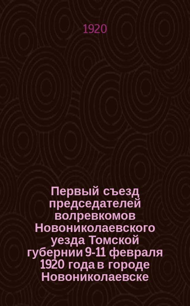 Первый съезд председателей волревкомов Новониколаевского уезда Томской губернии 9-11 февраля 1920 года в городе Новониколаевске : Протоколы
