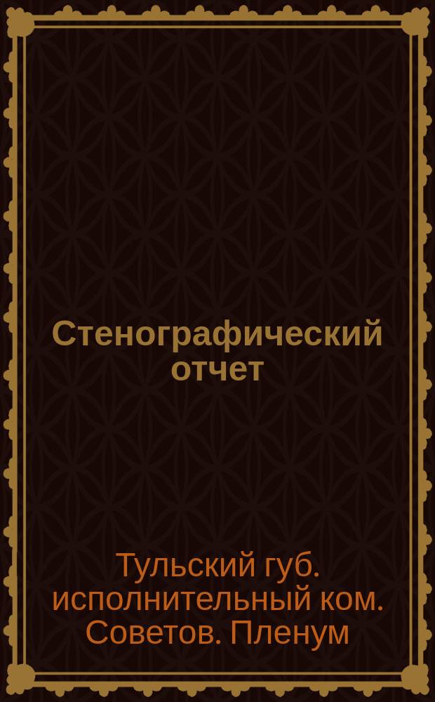 Стенографический отчет