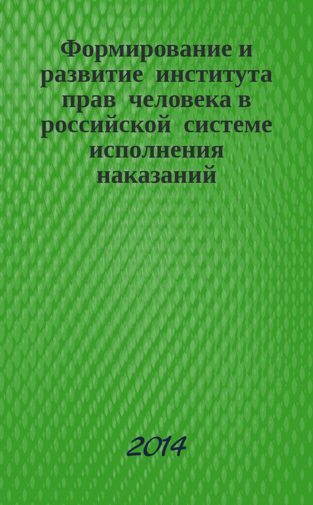 Формирование и развитие института прав человека в российской системе исполнения наказаний : монография