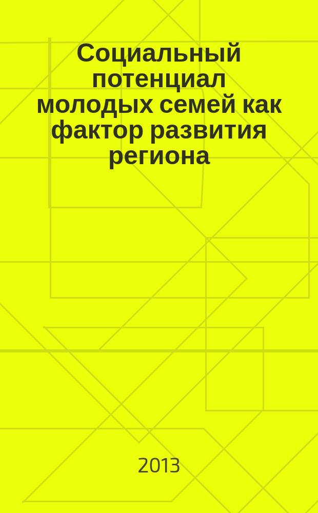 Социальный потенциал молодых семей как фактор развития региона : монография