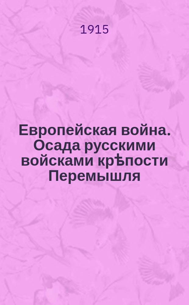 Европейская война. Осада русскими войсками крѣпости Перемышля : лубок