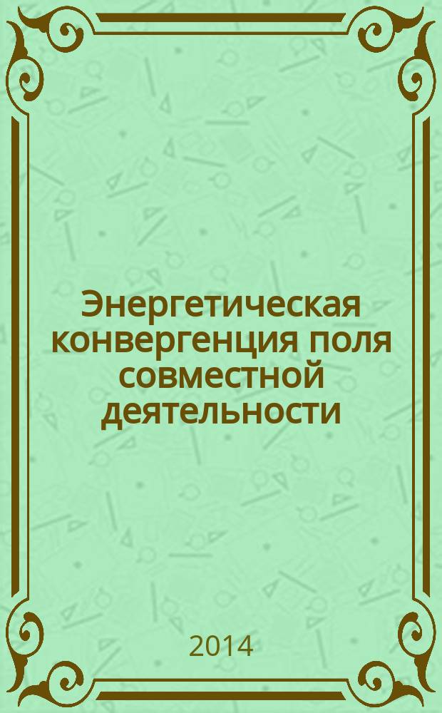 Энергетическая конвергенция поля совместной деятельности : монография