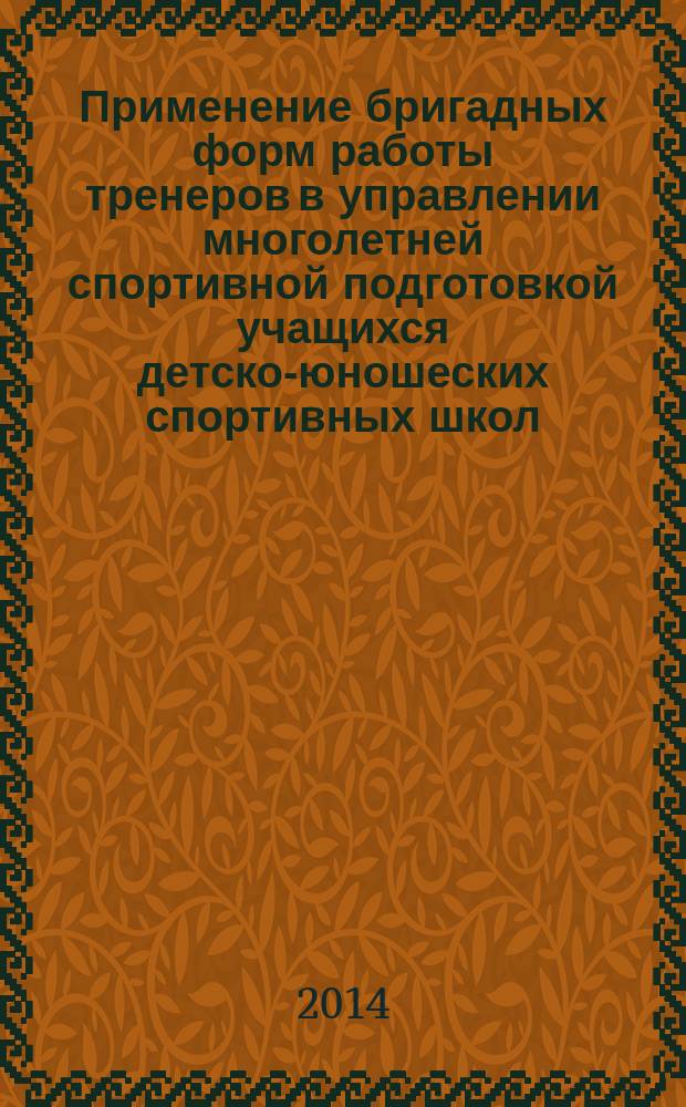 Применение бригадных форм работы тренеров в управлении многолетней спортивной подготовкой учащихся детско-юношеских спортивных школ : монография