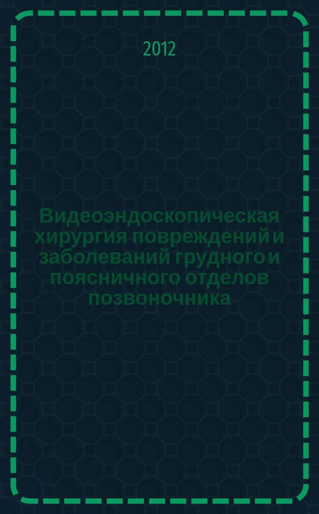 Видеоэндоскопическая хирургия повреждений и заболеваний грудного и поясничного отделов позвоночника