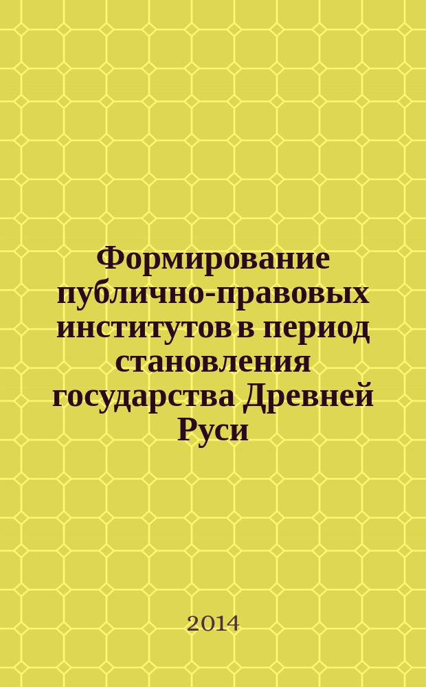 Формирование публично-правовых институтов в период становления государства Древней Руси : монография