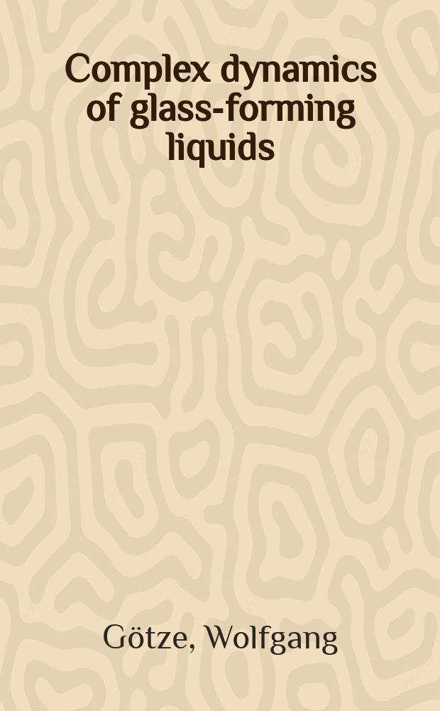 Complex dynamics of glass-forming liquids : a mode-coupling theory