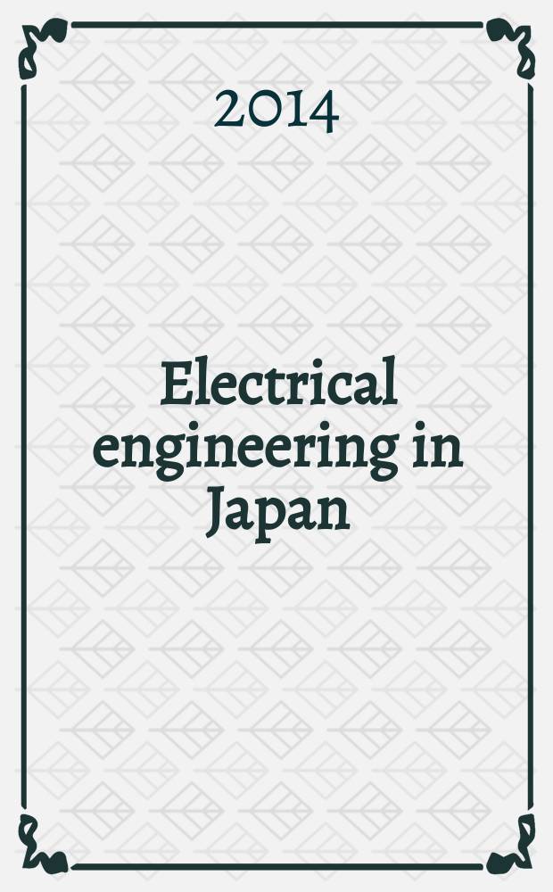 Electrical engineering in Japan : A transl. of the Denki Gakkai Ronbunshi (Transactions of the Inst. of electrical engineering in Japan). Vol. 187, № 4