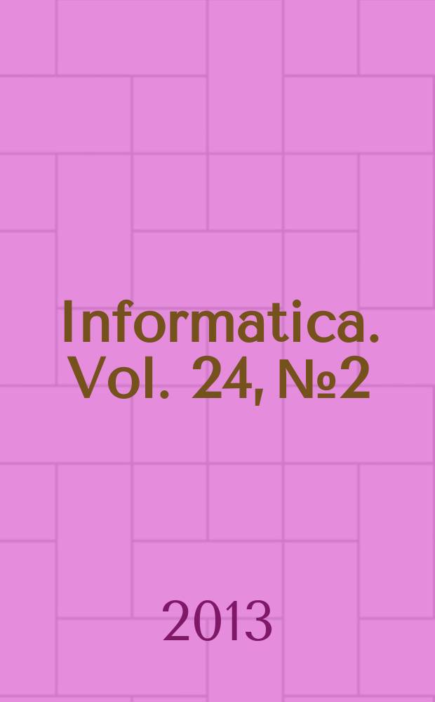Informatica. Vol. 24, № 2