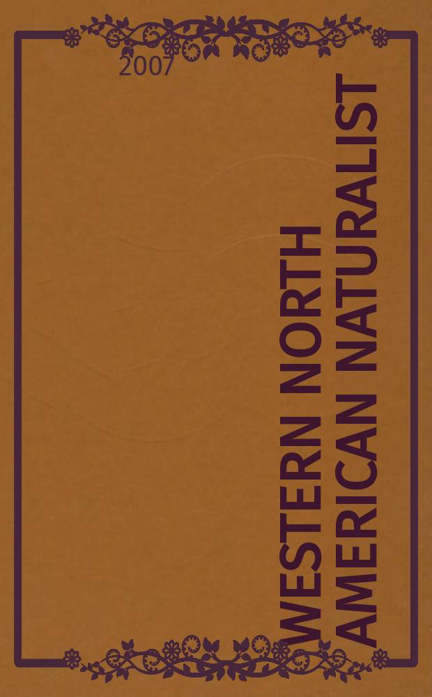Western North American naturalist : Form. Great basin naturalist. Vol. 67, № 1
