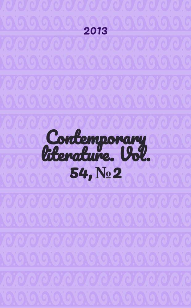 Contemporary literature. Vol. 54, № 2