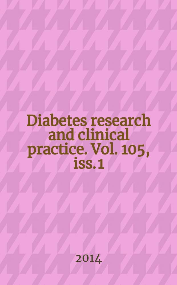 Diabetes research and clinical practice. Vol. 105, iss. 1