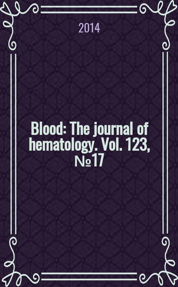 Blood : The journal of hematology. Vol. 123, № 17