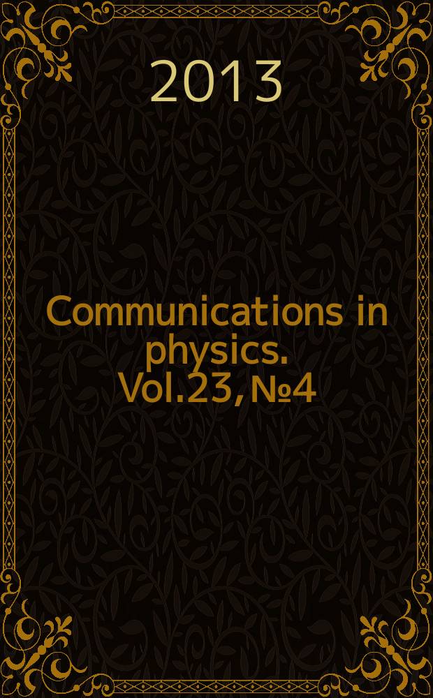Communications in physics. Vol.23, № 4
