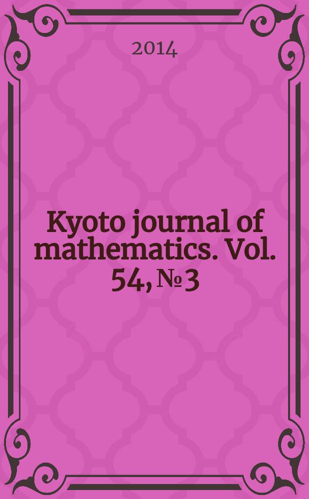 Kyoto journal of mathematics. Vol. 54, № 3