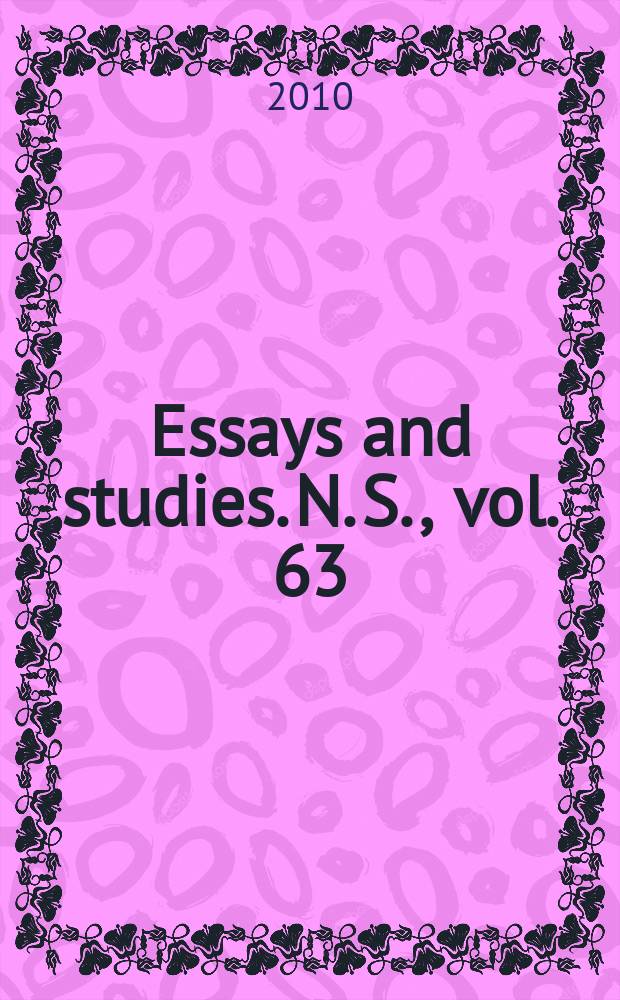 Essays and studies. N. S., vol. 63 : Textual cultures: cultural texts = Текстовые культуры: культурные тексты