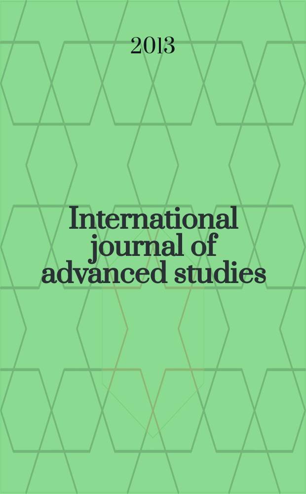 International journal of advanced studies = Международный журнал передовых исследований