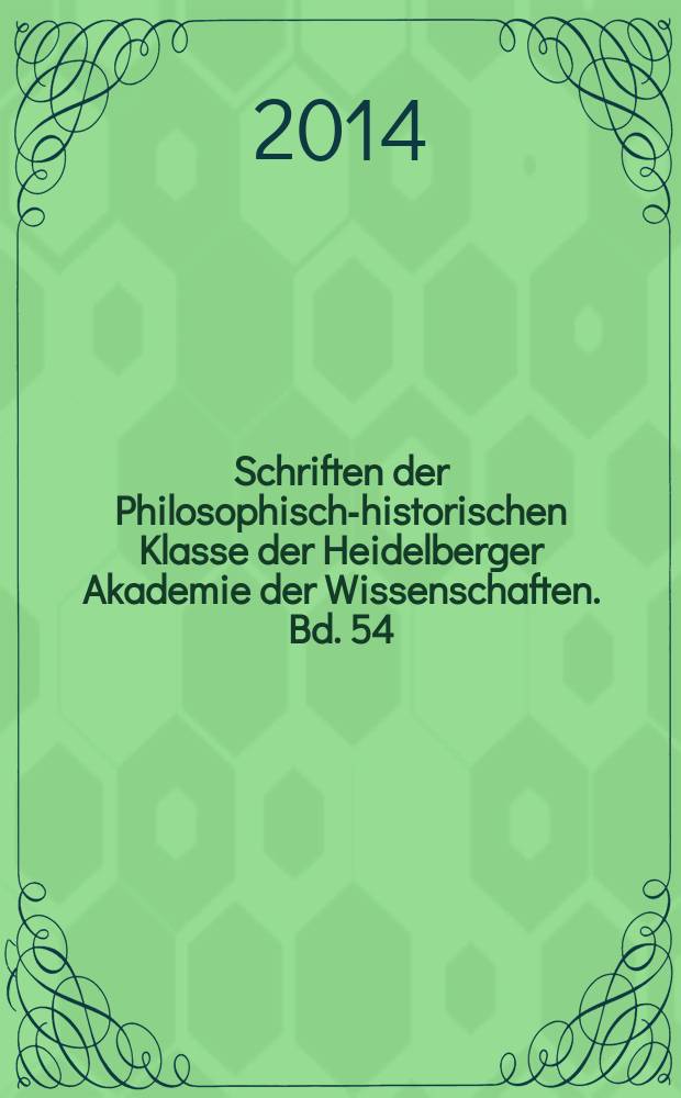 Schriften der Philosophisch-historischen Klasse der Heidelberger Akademie der Wissenschaften. Bd. 54 : Heiden im Himmel? = Язычники в небе? История Апории между Средневековьем и ранним Новым временем