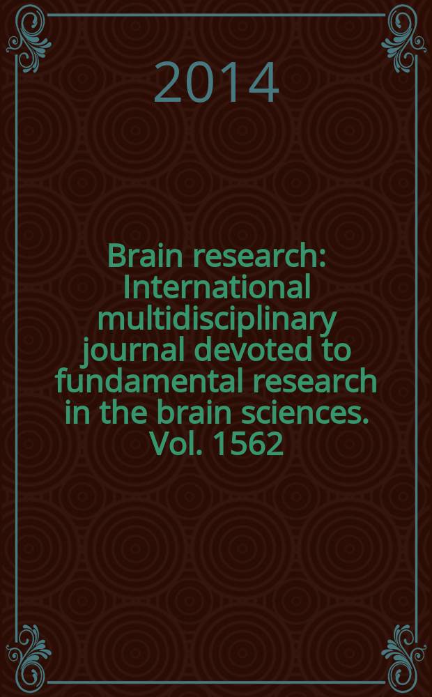 Brain research : International multidisciplinary journal devoted to fundamental research in the brain sciences. Vol. 1562