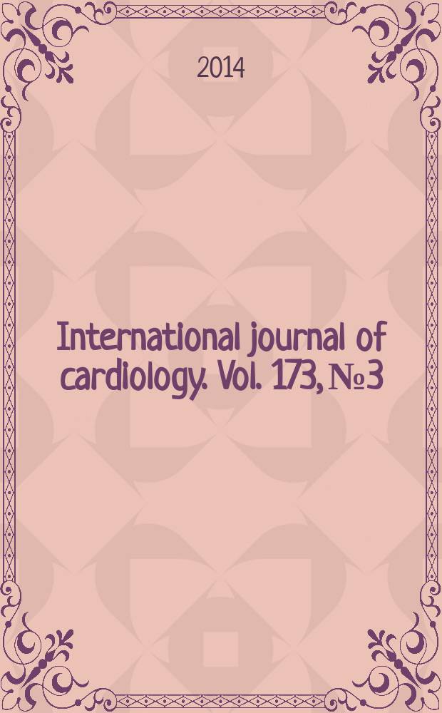 International journal of cardiology. Vol. 173, № 3