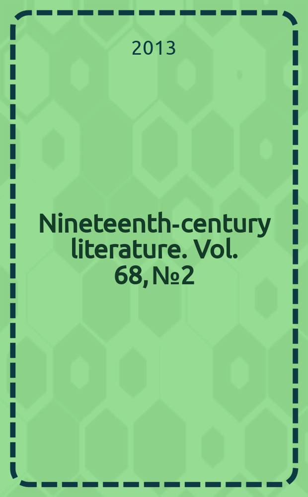 Nineteenth-century literature. Vol. 68, № 2