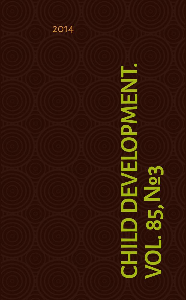 Child development. Vol. 85, № 3