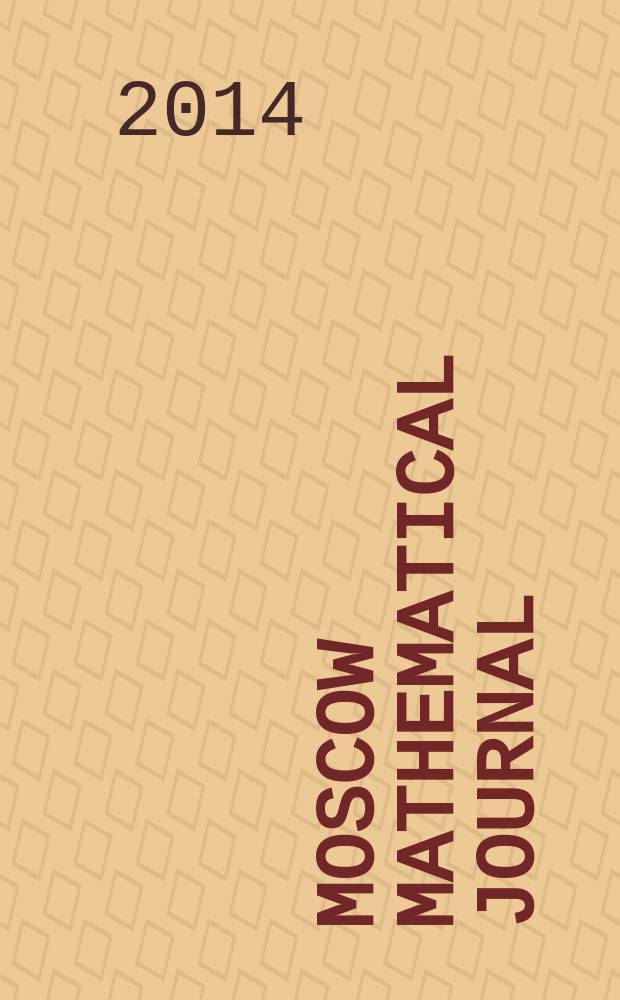 Moscow mathematical journal : MMJ. Vol. 14, № 2 : Issue dedicated to Yulij Sergeevich Ilyashenko on the accasion of his 70th birthday