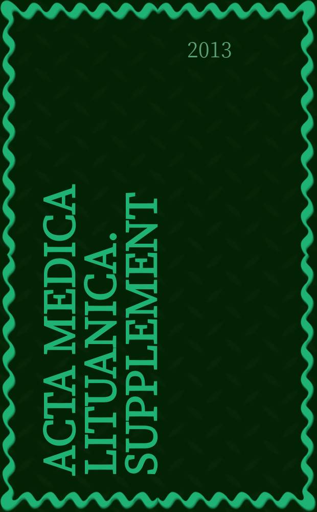 Acta medica Lituanica. Supplement : official journal of the Lithuanian academy of sciences and Vilnius university. Vol. 20, № 3