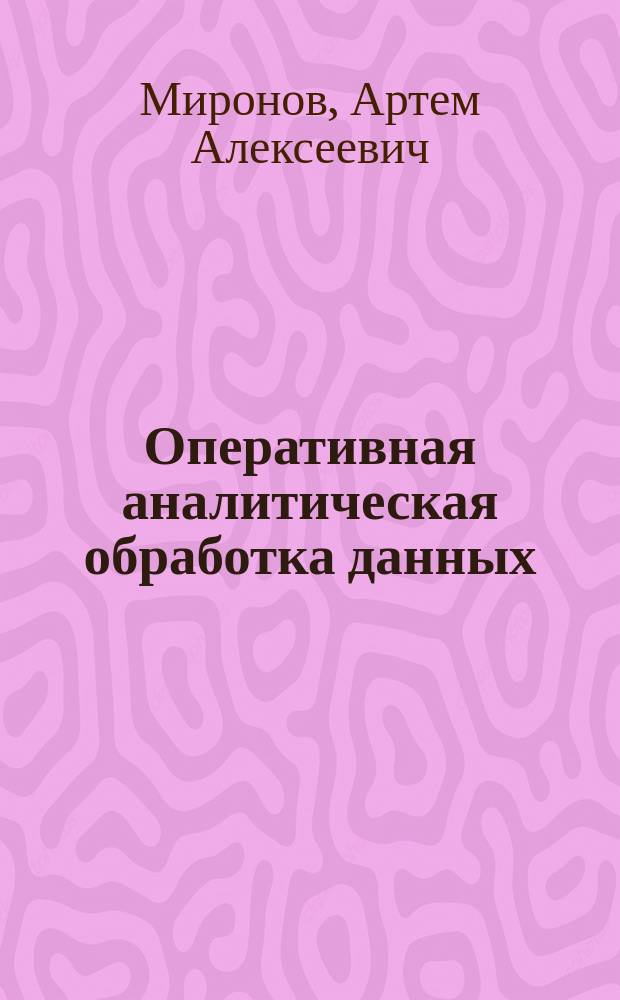 Оперативная аналитическая обработка данных : методические указания по выполнению курсовой работы для магистрантов, обучающихся по направлению подготовки 080500 "Бизнес-информатика"