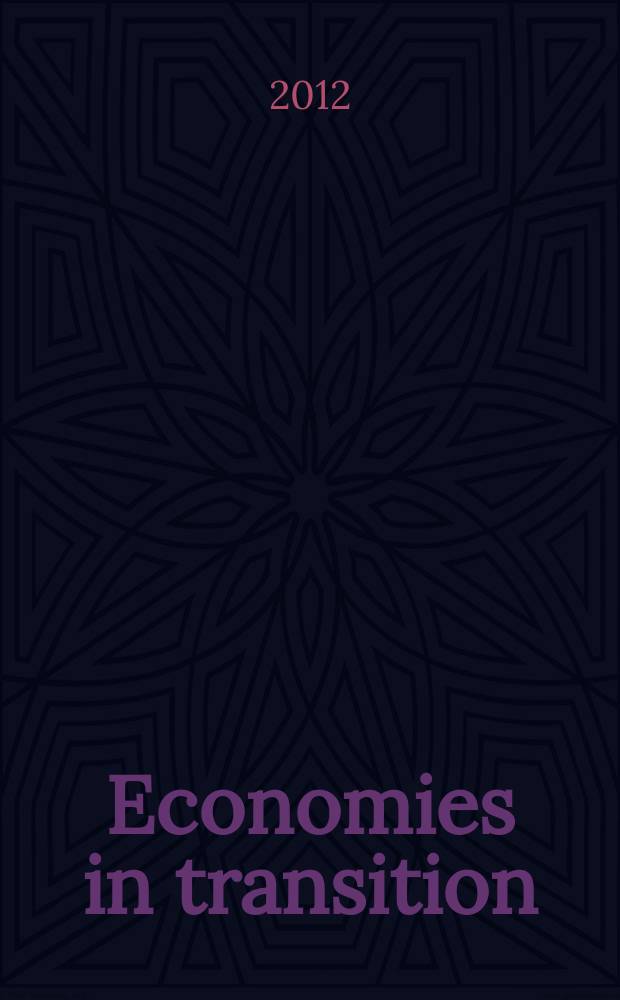 Economies in transition : the long-run view : based on the papers presented at the Conference Reflections on transition: twenty years after the fall of the Berlin Wall, Helsinki, September 2009 = Переходная экономика