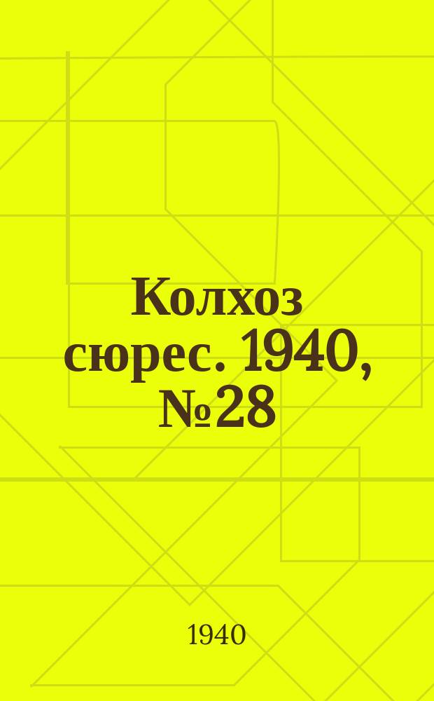 Колхоз сюрес. 1940, № 28(1341) (26 марта)
