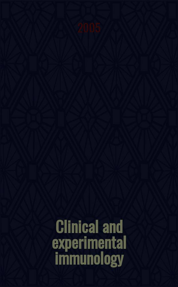 Clinical and experimental immunology : An official journal of the British soc. for immunology. Vol. 139, № 1