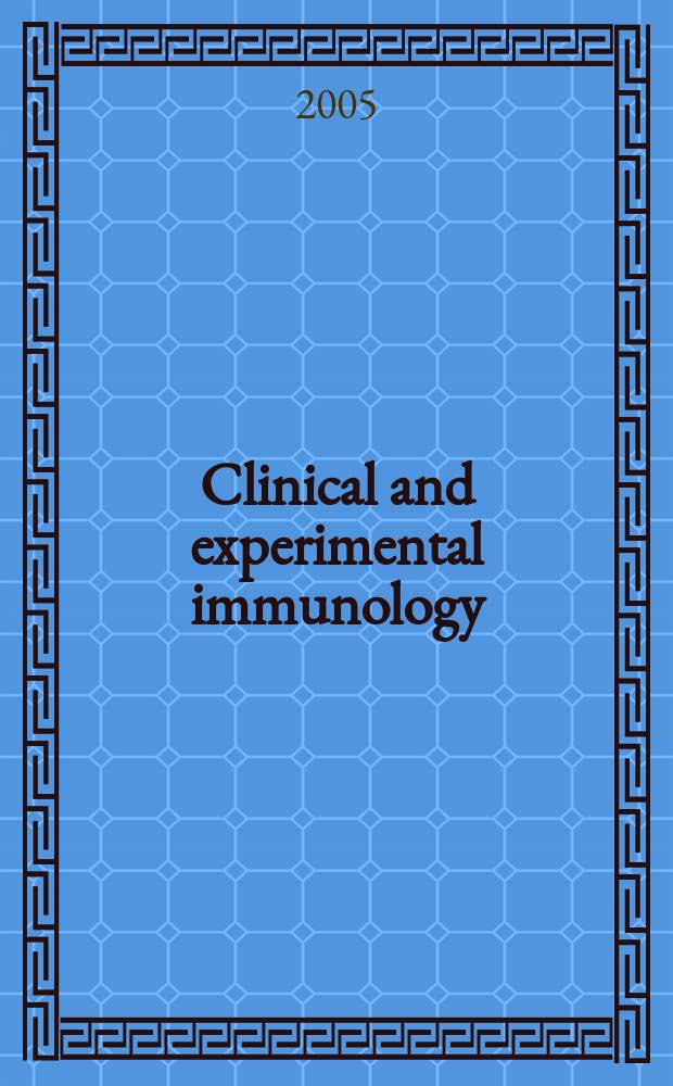 Clinical and experimental immunology : An official journal of the British soc. for immunology. Vol. 141, № 1