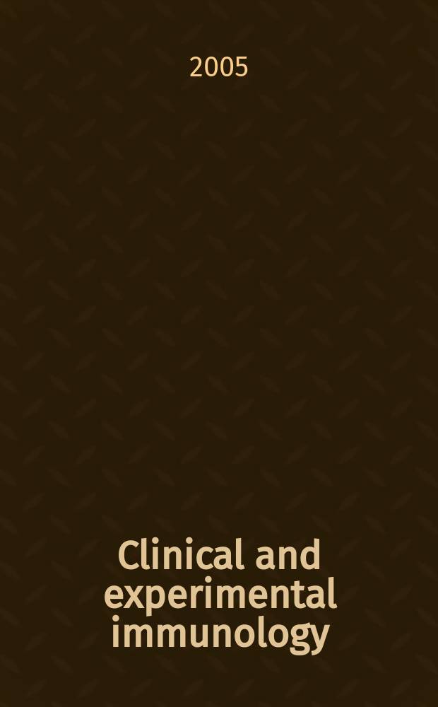 Clinical and experimental immunology : An official journal of the British soc. for immunology. Vol. 141, № 3