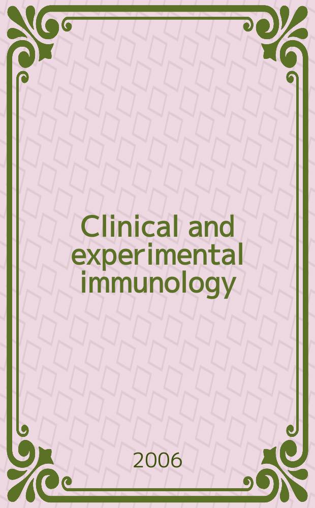 Clinical and experimental immunology : An official journal of the British soc. for immunology. Vol.143, № 3