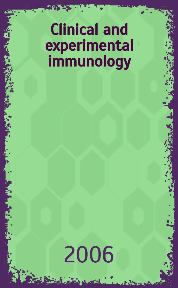 Clinical and experimental immunology : An official journal of the British soc. for immunology. Vol. 146, № 1