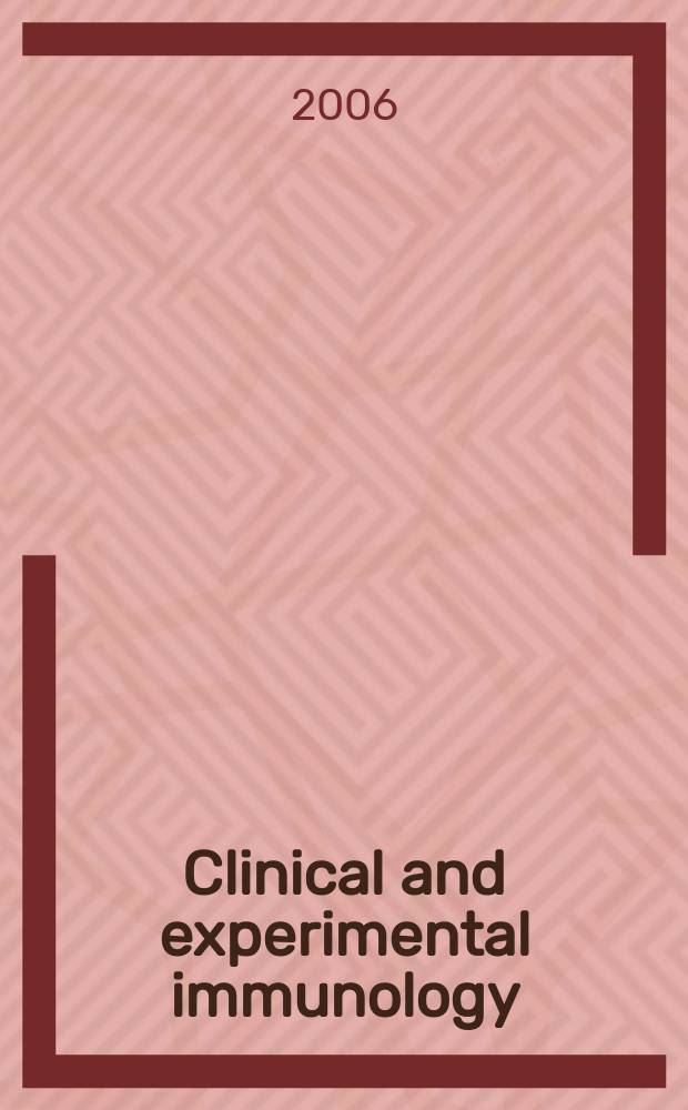 Clinical and experimental immunology : An official journal of the British soc. for immunology. Vol. 146, № 2