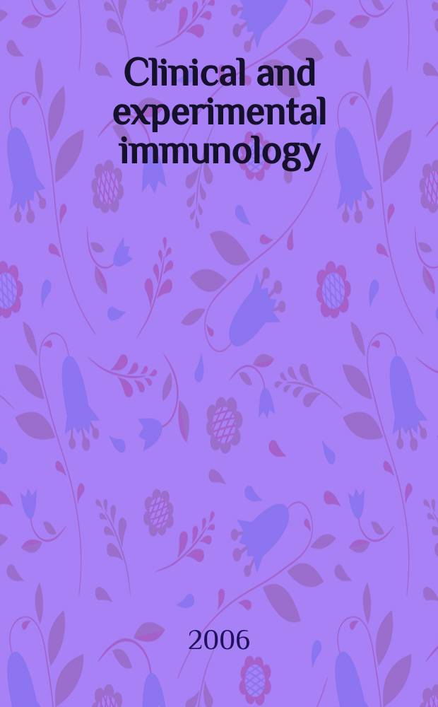 Clinical and experimental immunology : An official journal of the British soc. for immunology. Vol. 146, № 3