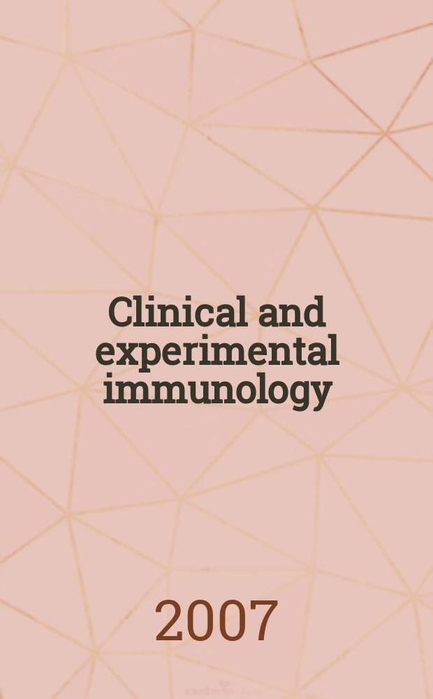 Clinical and experimental immunology : An official journal of the British soc. for immunology. Vol. 147, № 3