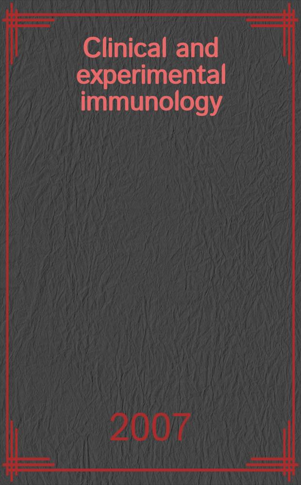 Clinical and experimental immunology : An official journal of the British soc. for immunology. Vol. 149, № 1