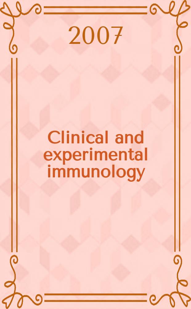 Clinical and experimental immunology : An official journal of the British soc. for immunology. Vol. 149, № 3