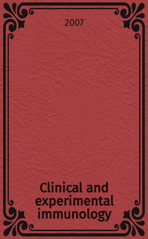 Clinical and experimental immunology : An official journal of the British soc. for immunology. Vol. 150, № 2