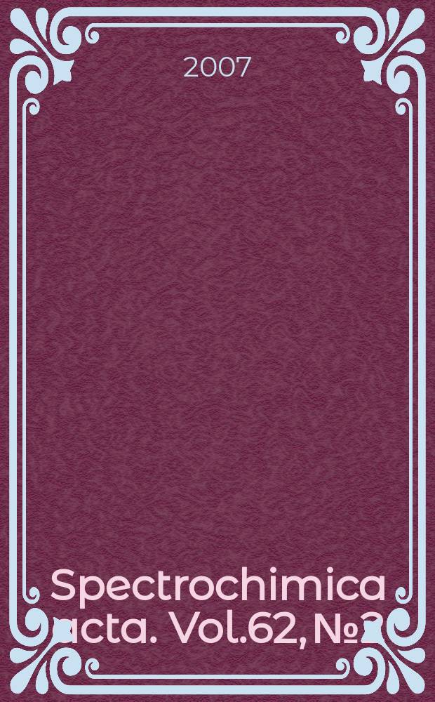 Spectrochimica acta. Vol.62, №2